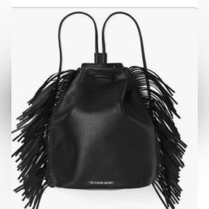 Victoria secret draw string fringe backpack